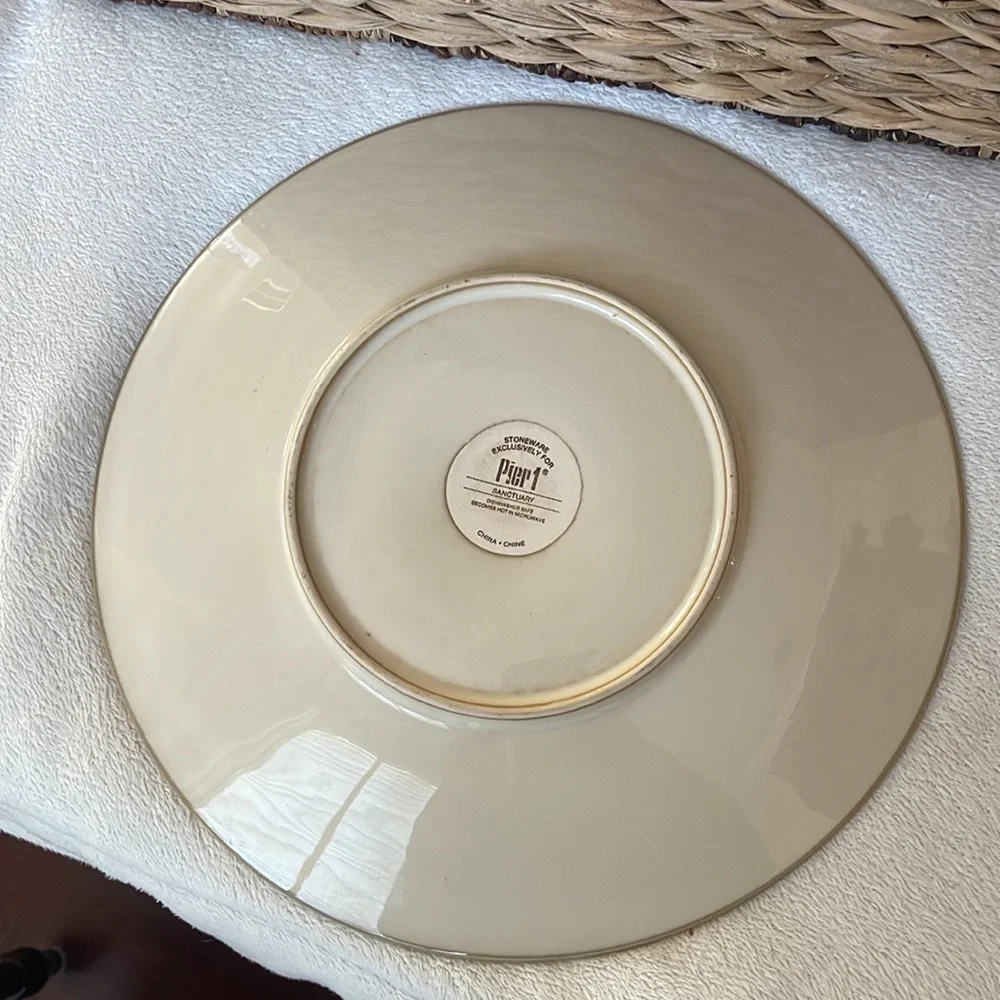 Pier 1 Sanctuary 11 1/2” Plate Serving Platter tan Brown